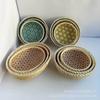 Handmade Bamboo Woven Basket Bamboo Dustpan Household Bamboo Woven Steamed Bread Basket Fruit Bamboo Basket Farmhouse Bamboo Products Storage Basket