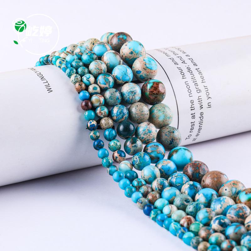 Hulan Emperor Stone Round Bead Necklace: Handmade Loose Beads for Jewelry, Bracelet, and DIY Crystal Beading Accessories.