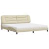 VidaXL Lit avec matelas crème 200x200 cm tissu, meuble de chambre à coucher, lit double, cadre de lit incurvé, sommier, lit 3208560