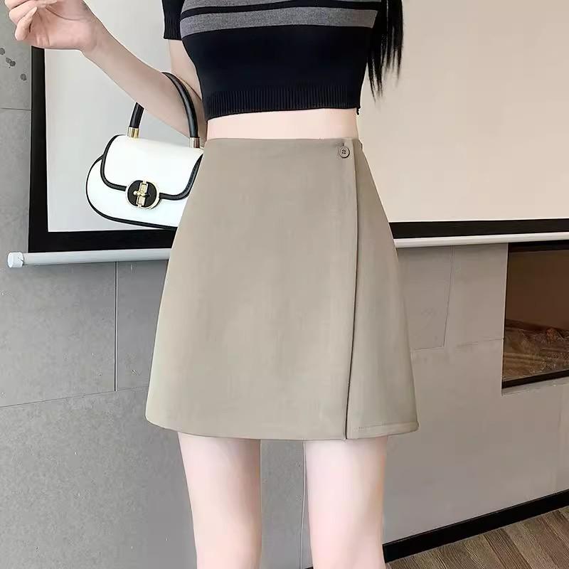 High-Waist Irregular A-Line Midi Skirt for Summer 2025 - Slimming & Versatile for Women