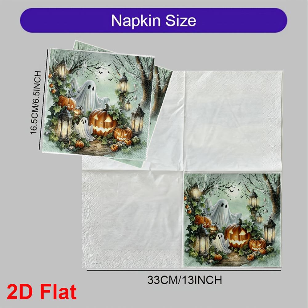20pcs Disposable Napkins with Halloween Pattern Print for Wedding,Parties,and Daily Use for Thanksgiving Fall Christmas Table Decoration