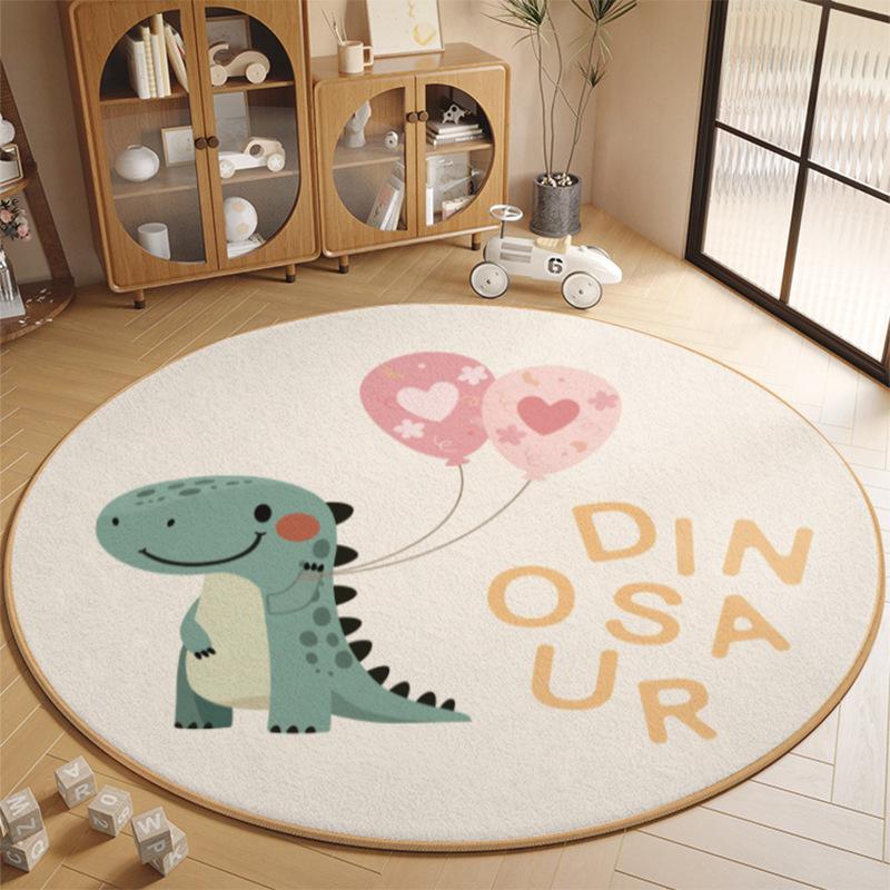 Cute Cat Round Carpet Cartoon Animal Kids Room Decor Floor Mat Soft Non-Slip Area Rug for Living Room Bedroom Playroom Entryway