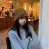 Hat Women's Autumn and Winter New Fashion Versatile Patch Big Head Circumference Thick Woolen Hat Showing Face Small Warm Knitted Hat Cold Hat