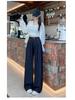 Women's 2026 Tencel Soft Denim High-Waisted Wide-Leg Slimming Floor-Length Casual Trousers