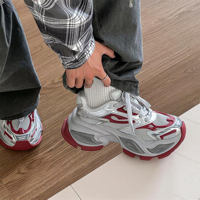 Paar Dad-Schuhe Damen Höhe erhöhen Retro Casual Neu Trendy Leicht Atmungsaktiv Dicksohlig Vielseitige Sportschuhe