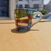 Colorful Book Cup with Novel 3D Printed Stacked Books Coffee Mug Resin stainless steel Cup