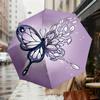 1pc Butterfly Flowers Automatic Folding Umbrella 8 Rib Iron Frame,  Suitable for Travel, Daily Use, Birthday, Women & Men Gift c1231066
