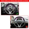 Black Leather Red Bar Steering Wheel Cover For Honda Fit Jazz City 09-13 ight