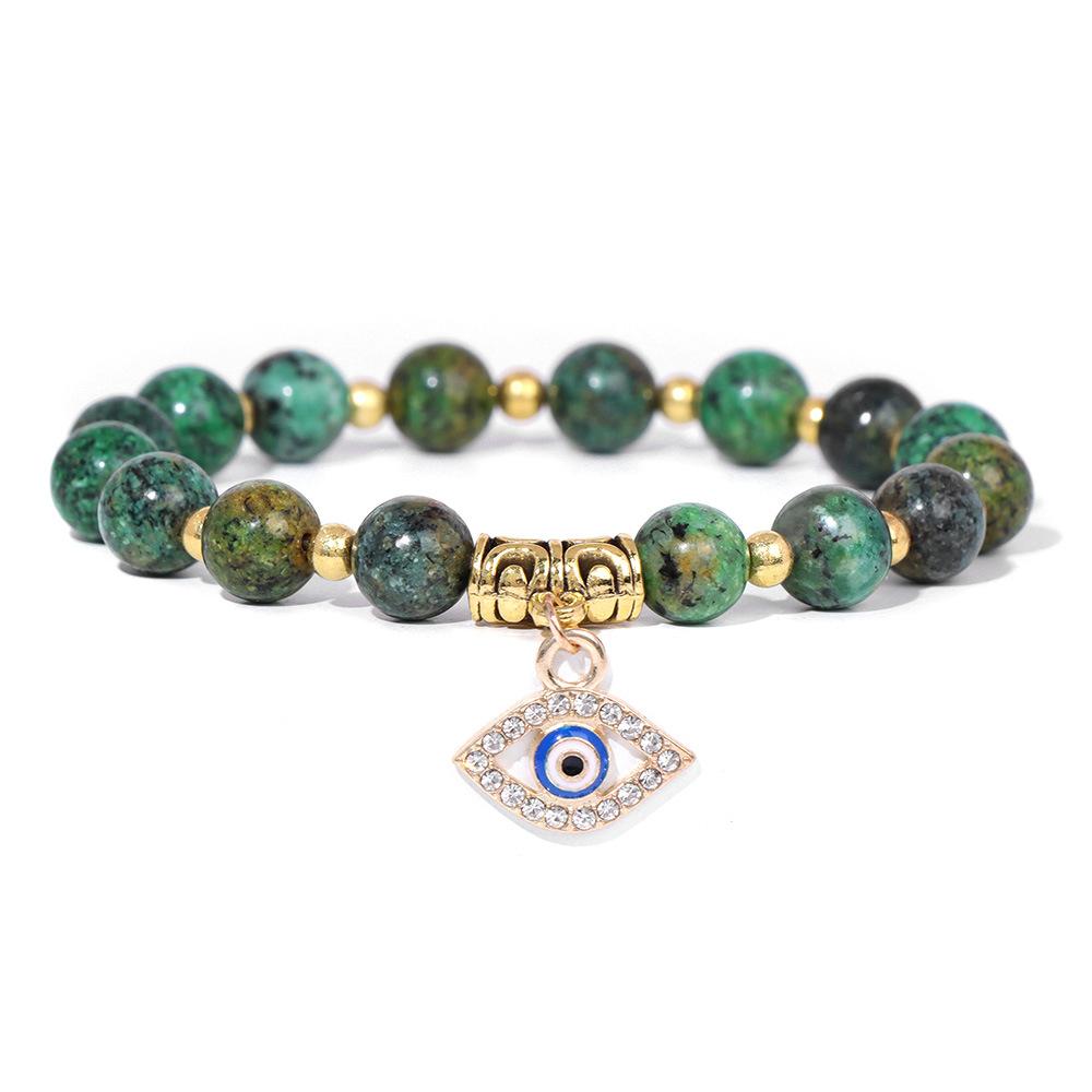 Fashion Evil Eye Natural Stone Beaded Bracelet for Women Men Amulet Protection Jewelry Yoga Spiritual Friendship Gifts