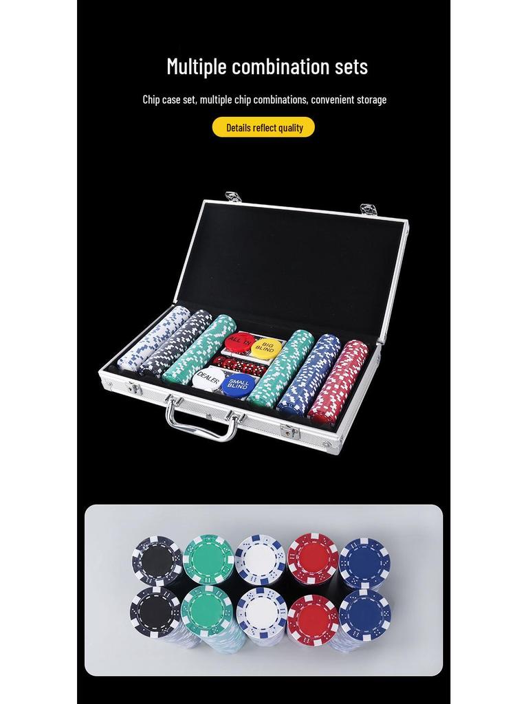 Set da Poker Texas Hold'em da 300 Pezzi: Fiches, Carte e Gettoni per Sala da Gioco e Mahjong