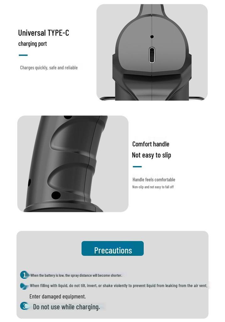 Wireless Blue Light Disinfection Spray Gun - Electronic Household Sterilizer