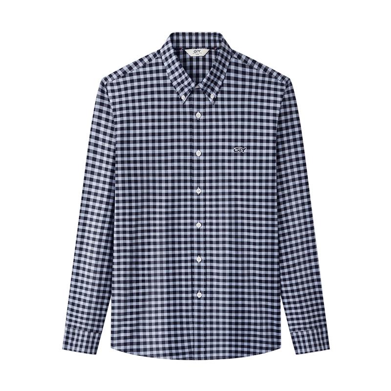 Goldlion Men s Pure Cotton Plaid Long-Sleeve Casual Shirt 3XL