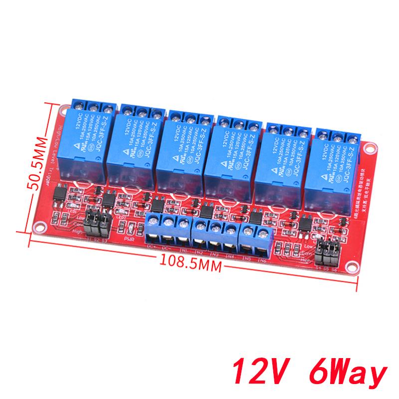 1 2 4 6 8 Channel 5V 12V 24V Relay Module Board Shield with Optocoupler Support High and Low Level Trigger for Arduino
