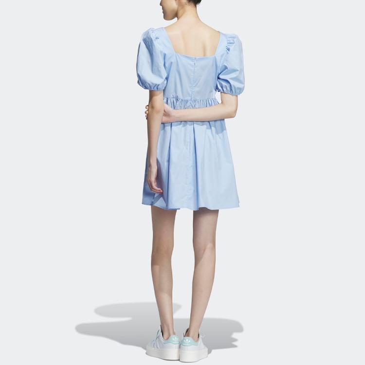 Adidas Originals Puff Sleeve Square Neck Dress Light Blue Women IP1773