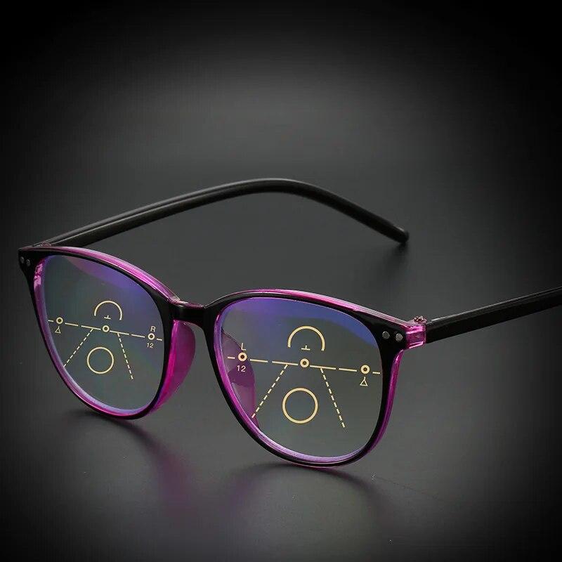 

Multifocal Progressive Reading Glasses Retro Anti Blue Light Multifocal Elderly Eyewears Men Women s Large Frame Eyeglasses +250
