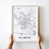 Poster mappa della città Gliwice