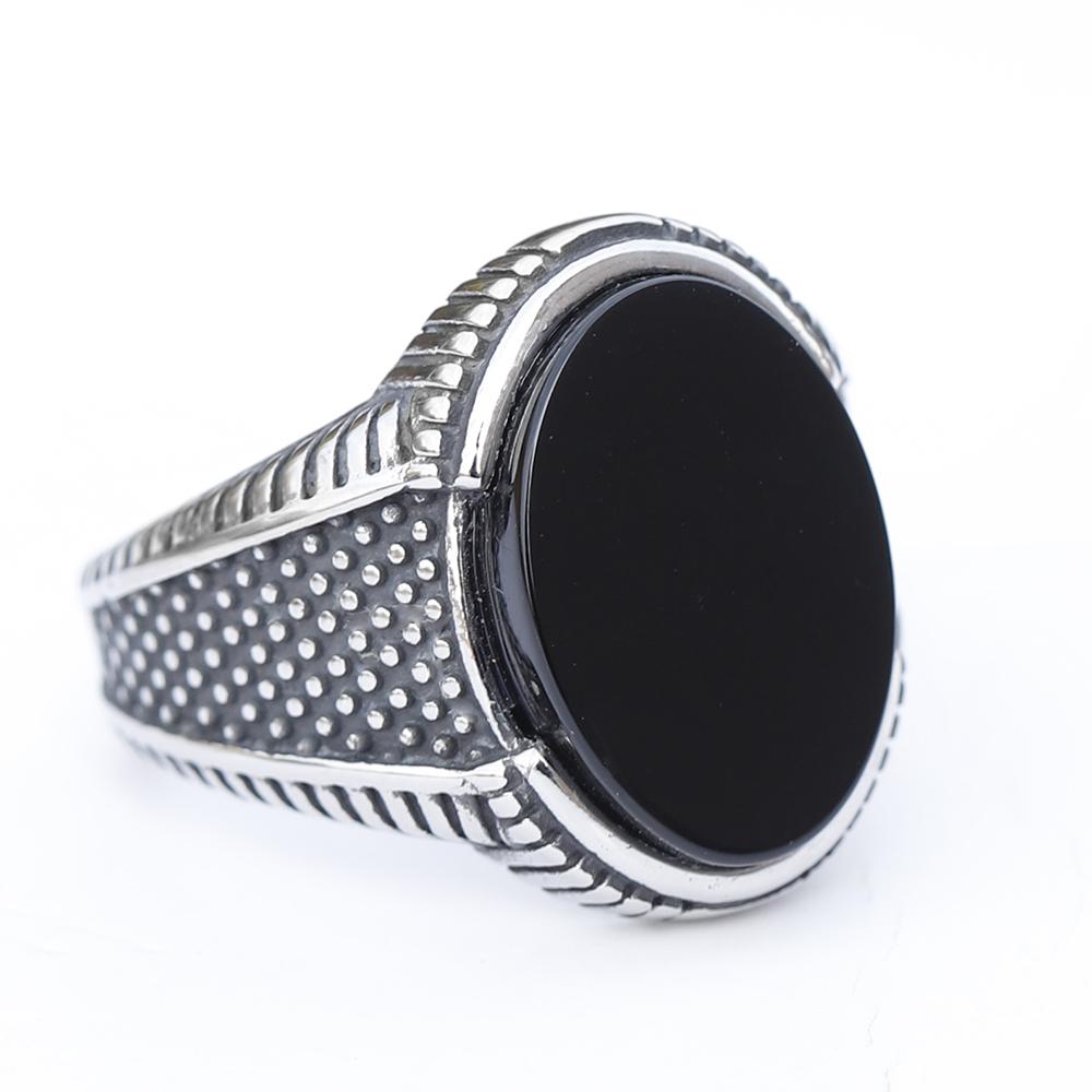 New Fashion Retro Ring Geometric Black Zircon Stone For Anniversary Party Wedding Men's Anels Totem Luxury Jewelry