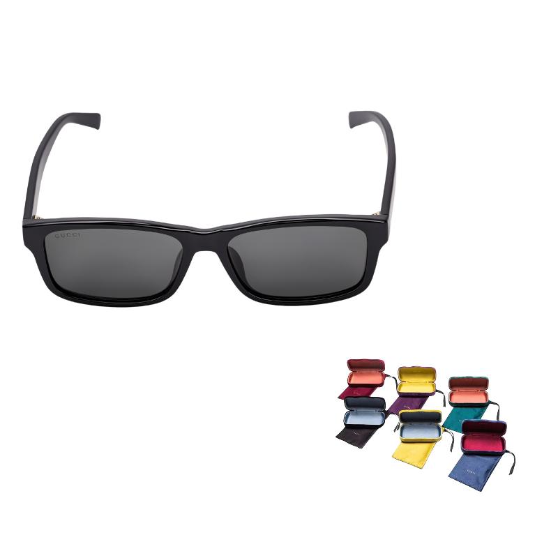 Gucci Logo Seiteninjektion Quadratische Sonnenbrille Herren Sonnenbrille Schwarz GG1986SA001