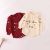 2025 Autumn Baby Girl Princess Romper: Embroidered Knit Sweater & Cotton Dress Jumpsuit for 100 Days To 1 Year Old