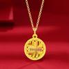 Chinesische Gold Fu Zeichen Anhänger Halskette Geschenk für Freundin