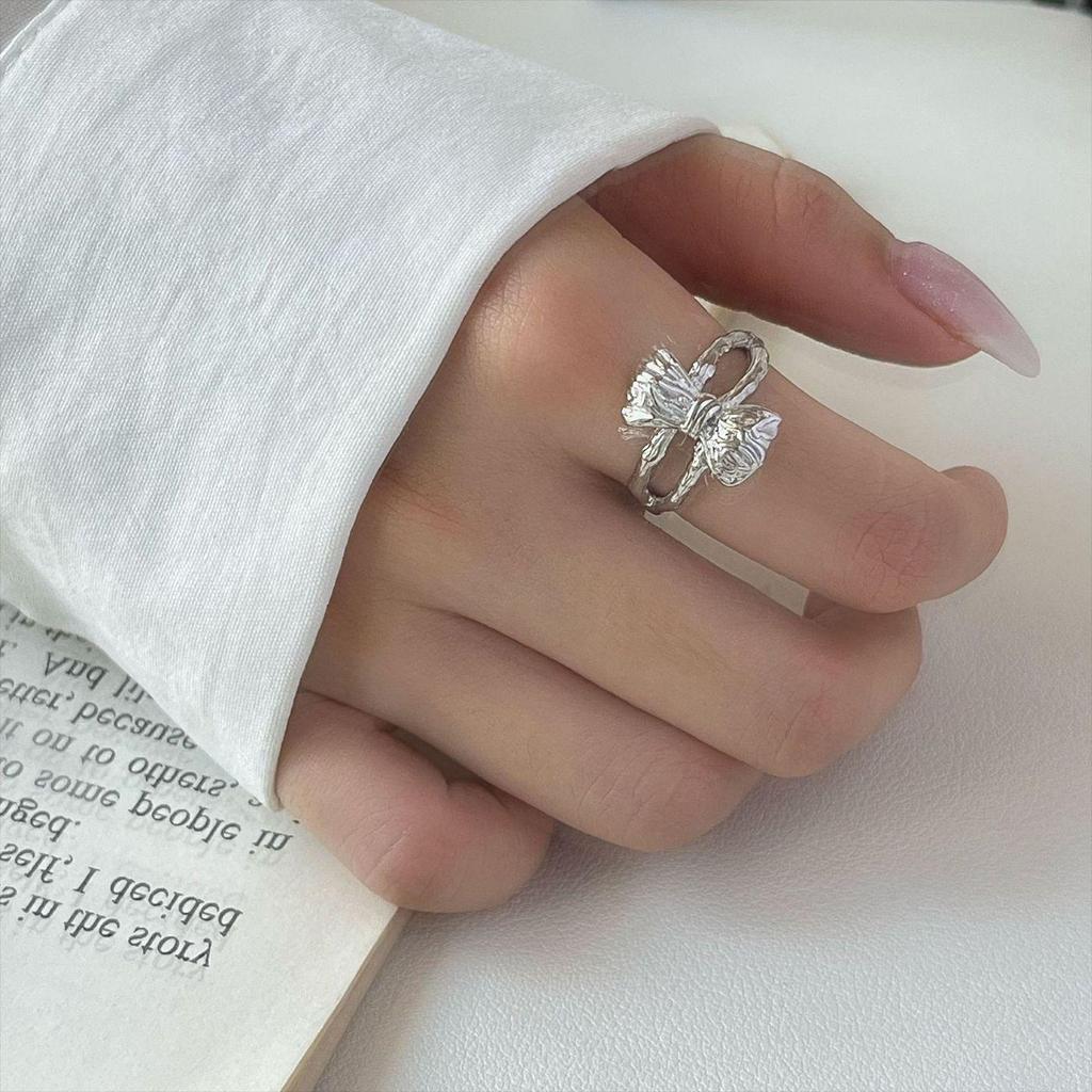 Korean Bow Knot Ring: Versatile Metal Style for Women