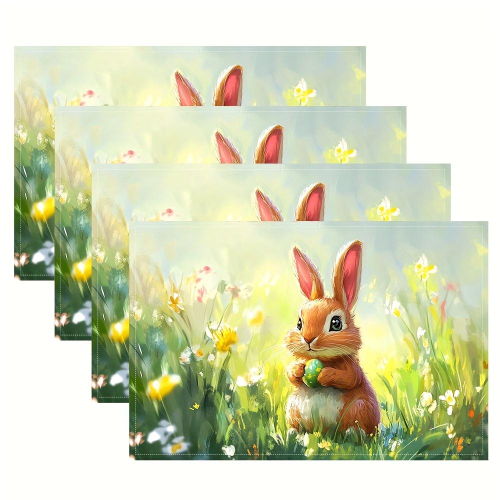 1PC Easter Bunny Placemats, Fashion Print for Dining, Kitchen, Party, Holiday & Home Decor