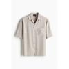 H M Regular Fit Crinkle caMp sHirt Beige