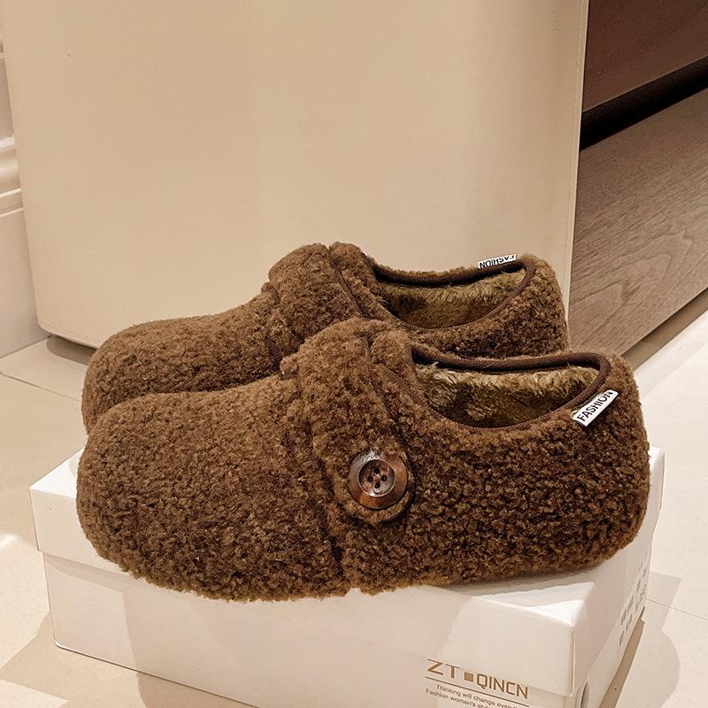 Женские большие размеры мягкие эластичные зимние теплые утепленные сноубутсы нескользящие износостойкие для улицы для отдыха спортивные плюшевые хлопковые ботинки 40 коричневый 2500₽