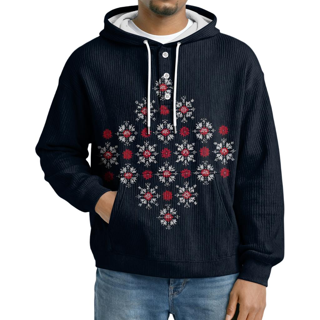 Men's Knit Hooded Sweatshirt Casual Long-Sleeve Sweatshirt