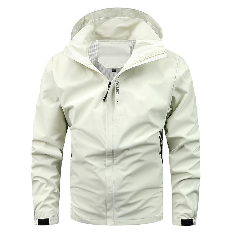 Jacket Men's Trench Coat Spring and Autumn Technology Three-proof Jacket Casual Loose Hooded Professional Outdoor Windproof Jacket