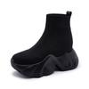 European Medium Tube Socks Women's 2025 Spring and Autumn New Trendy Flying Woven Shoes Versatile Thick-soled Casual High-top Shoes Inner Height-in