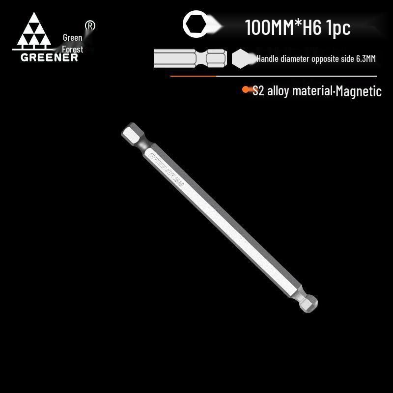 Green Forest High-Hardness Ball Head Magnetic Hex Screwdriver for Electric & Hand Drills