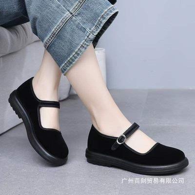 Stoffen schoenen lente en herfst werk zachte zool hotel werkschoenen platte zool antislip moeder ademend