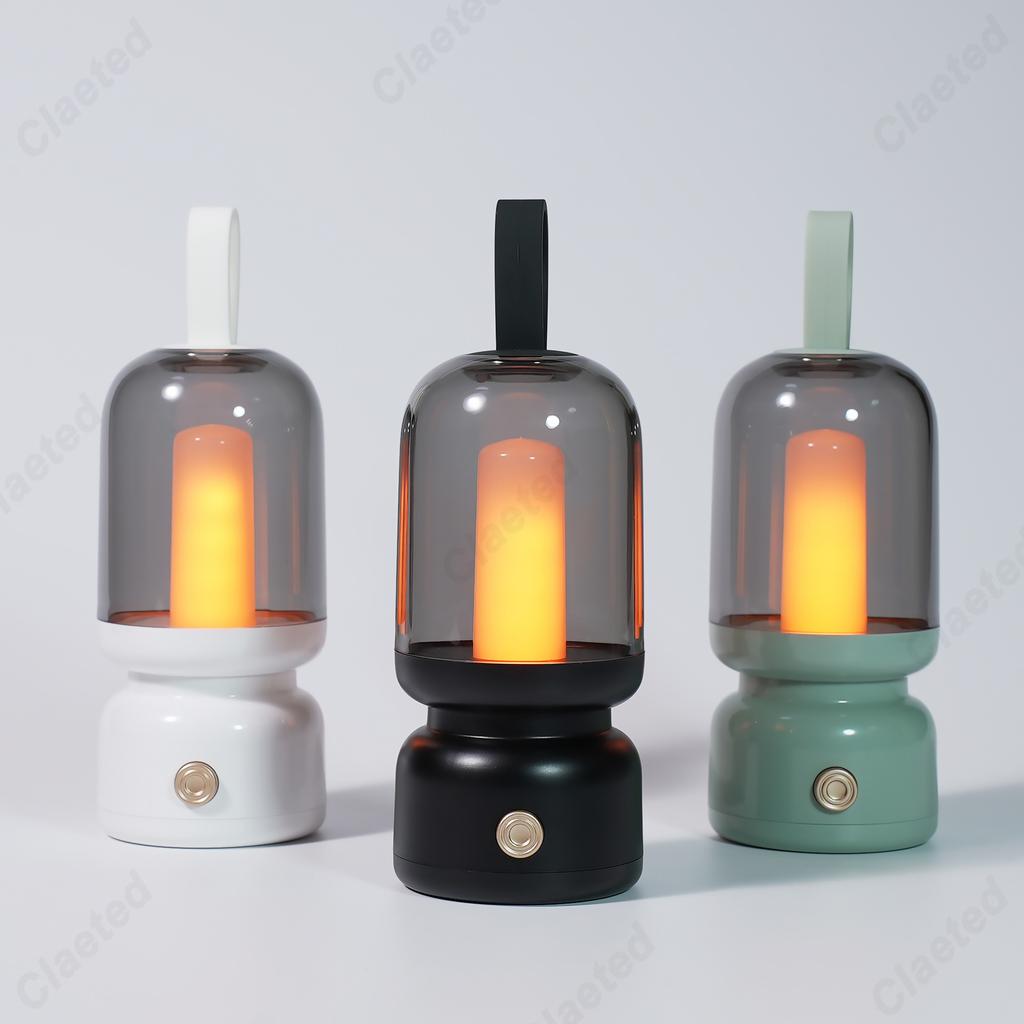 New Retro LED Portable Candlelight Nightlight Living Room Dining Room Bedroom Bedside Atmosphere Lighting Camping Portable Lamps