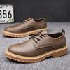 Mode 2024 Automne Hiver Nouveau Designer Plateforme Chaussures Hommes Grosse Tête En Cuir De Vache Chaussures De Travail Mâle Tendon De Bœuf Britannique Vintage Hommes Chaussures
