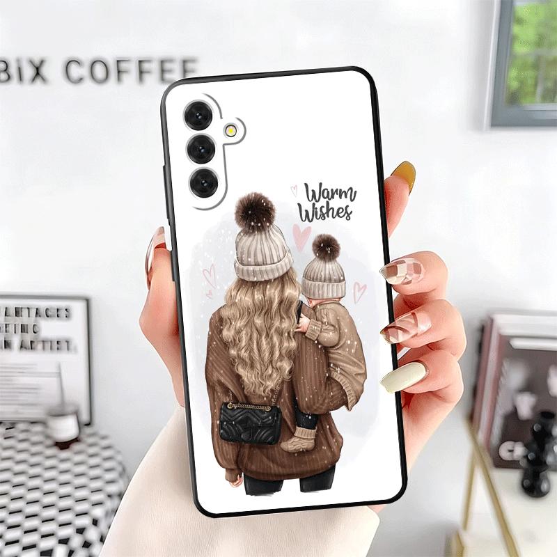 Baby Mom Girls Soft Phone Case for Samsung A17 A37 A57 A16 A26 A36 A56 A15 A25 A35 A55 A14 A24 A34 A54 A13 A23 A33 A53 A52 A12