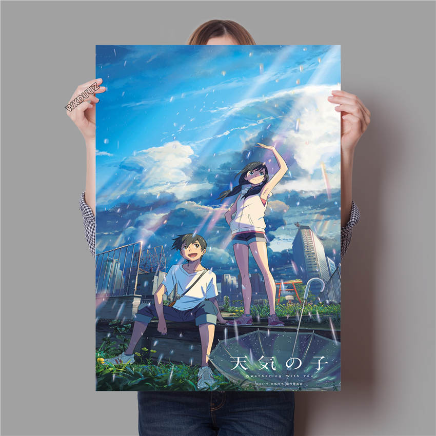 Anime Weathering With You/Wetterkind/Kind des Wetters Poster Malerei Wand Kunst Dekoration Kawaii Raum Dekor Leinwand Poster