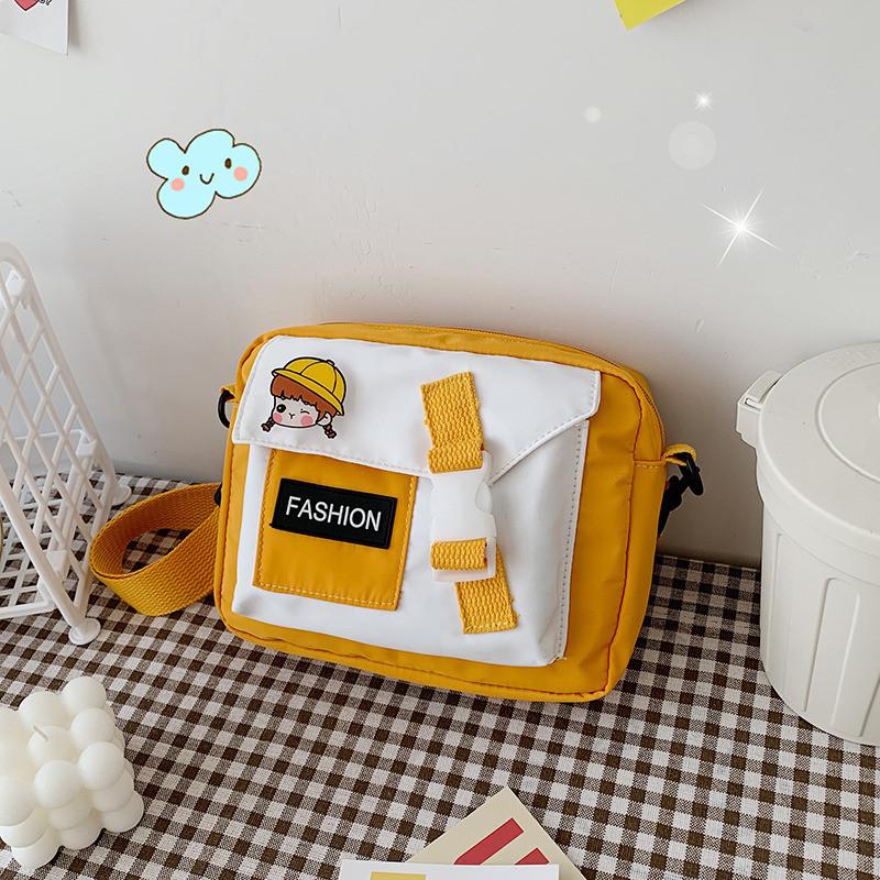 Canvas Bag Women Small Crossbody With Colorblock Pattern For Daily Use