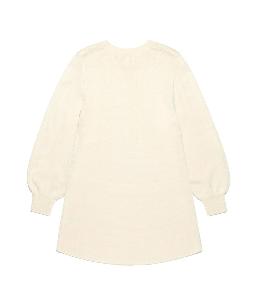 Lee Round Neck Flare Knit Dress Ivory