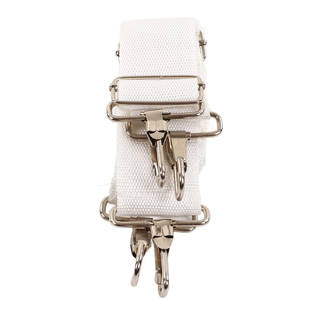 Bass Drum Strap Soft Nylon Elastic Adjustable Ergonomic Comfortable Double Shoulder Drum Strap Belt for Bass Drum White