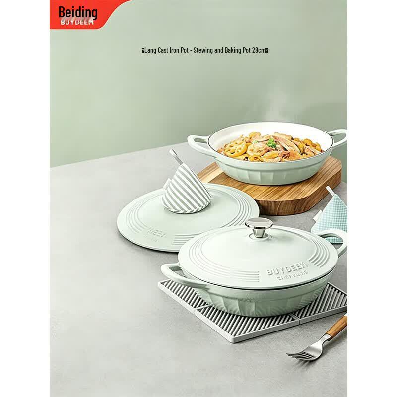 Buydeem Enamel Cast Iron Stew Pot