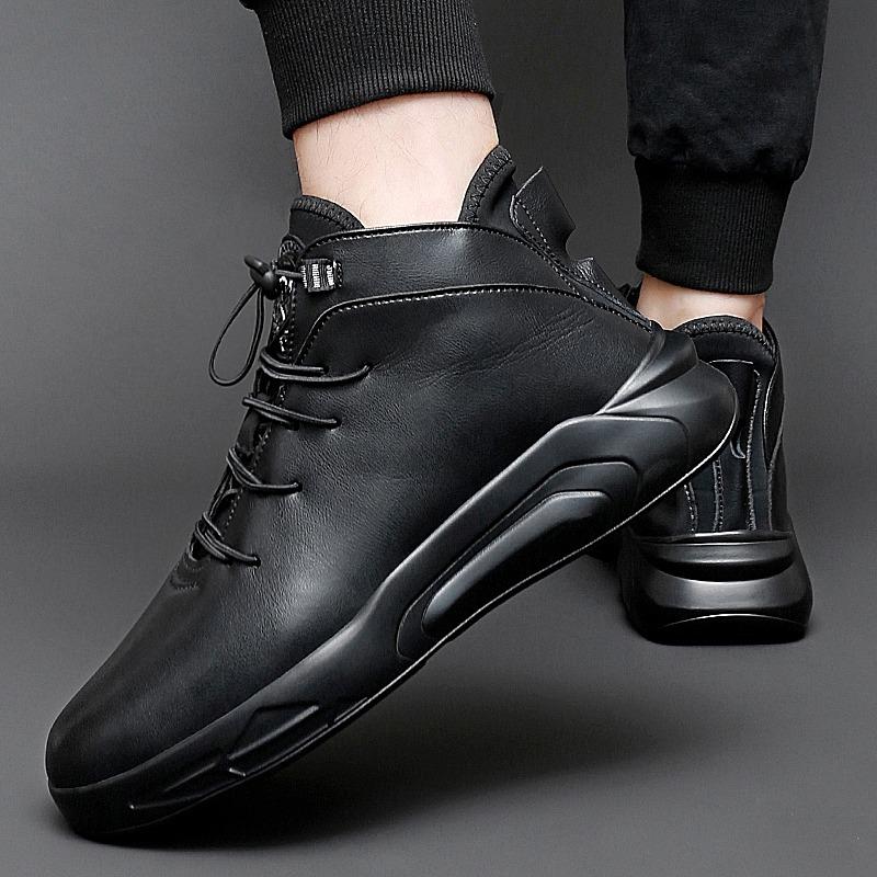 Thick Soled Casual Sports Shoes High Quality Mid Top Warm Outdoor Mountaineering Shoes Men'S Travel Hiking Shoes Fashionable