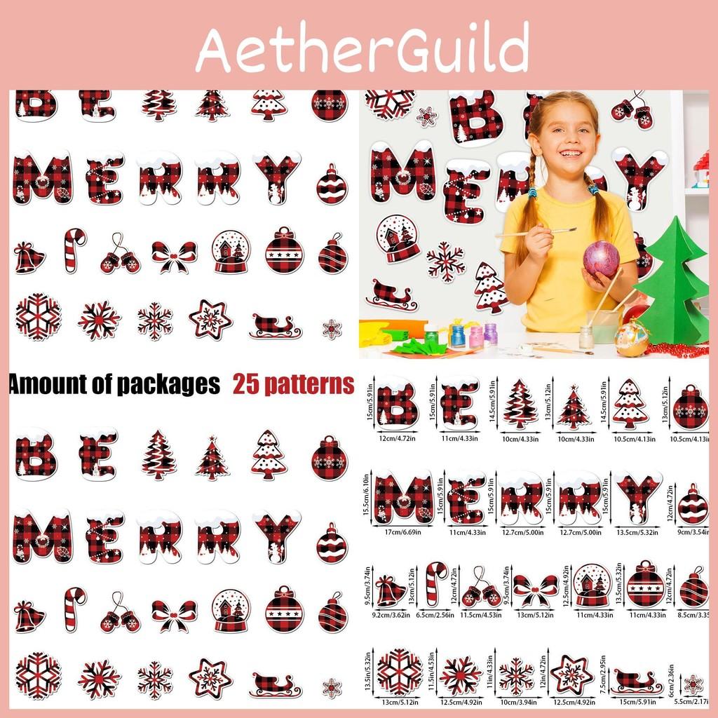 Alphabet Christmas Snowflake Paper Diy Card Stickers Decor For Events Holiday