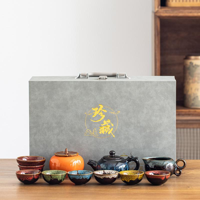 Ceramic creative high-value kiln tea set gift box business high-end gifts