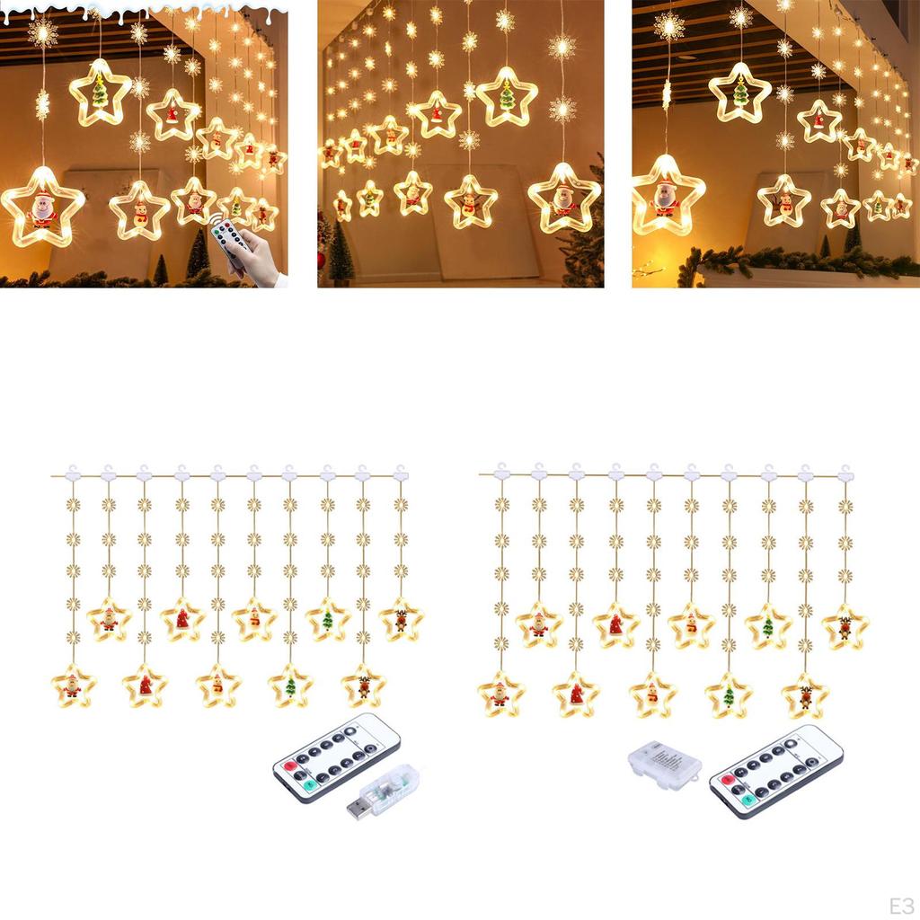 Christmas String Lights Snowflake Fairy Warm White for Party Bedroom