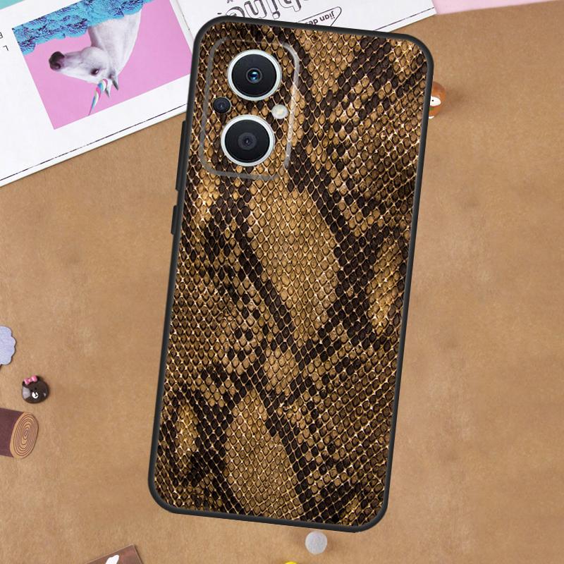 Snake Skin For OPPO Reno 13F 11F 12F 14F 10 11 12 13 14 Pro 8T 7 8 Lite OPPO Find X8 X6 X5 Pro Case