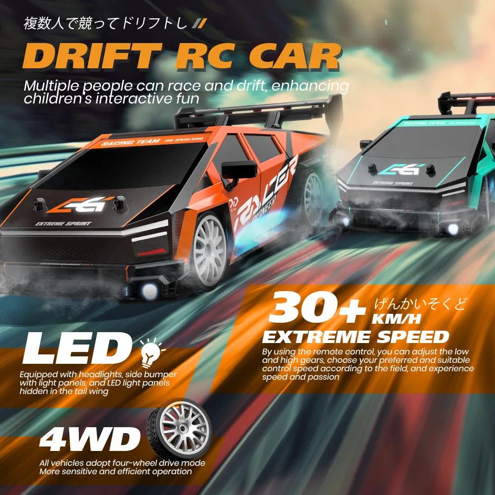 1/24 RC Drift Cars High Speed Vehicle Mustang 4WD Remote Control Racing Car Toy Boys Competition Race Car Gift Replaceable Tire