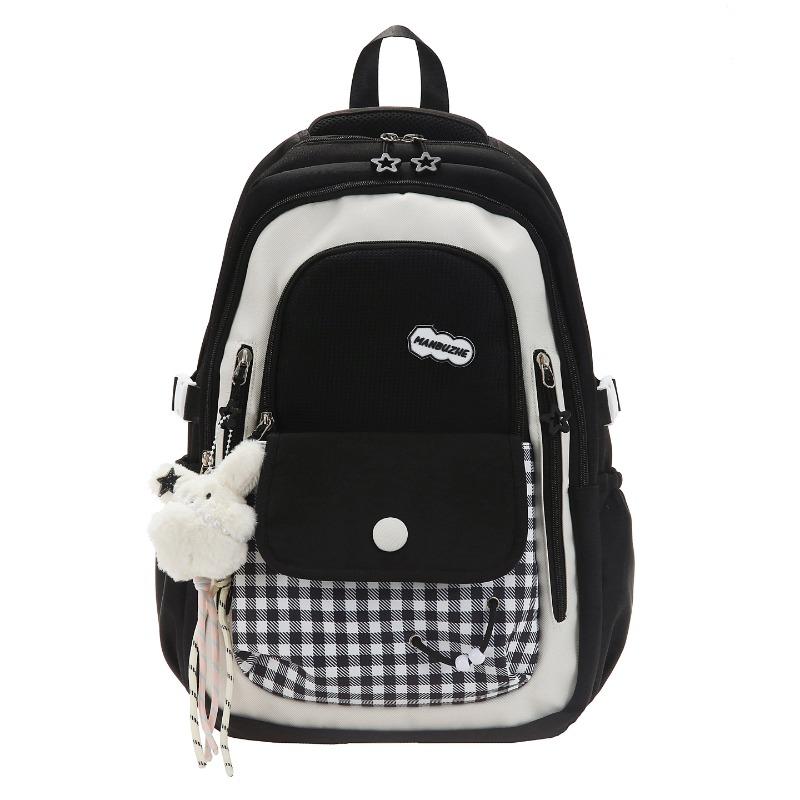 New schoolbag female Korean high value ins dopamine contrasting color college style primary and secondary school students grade backpack