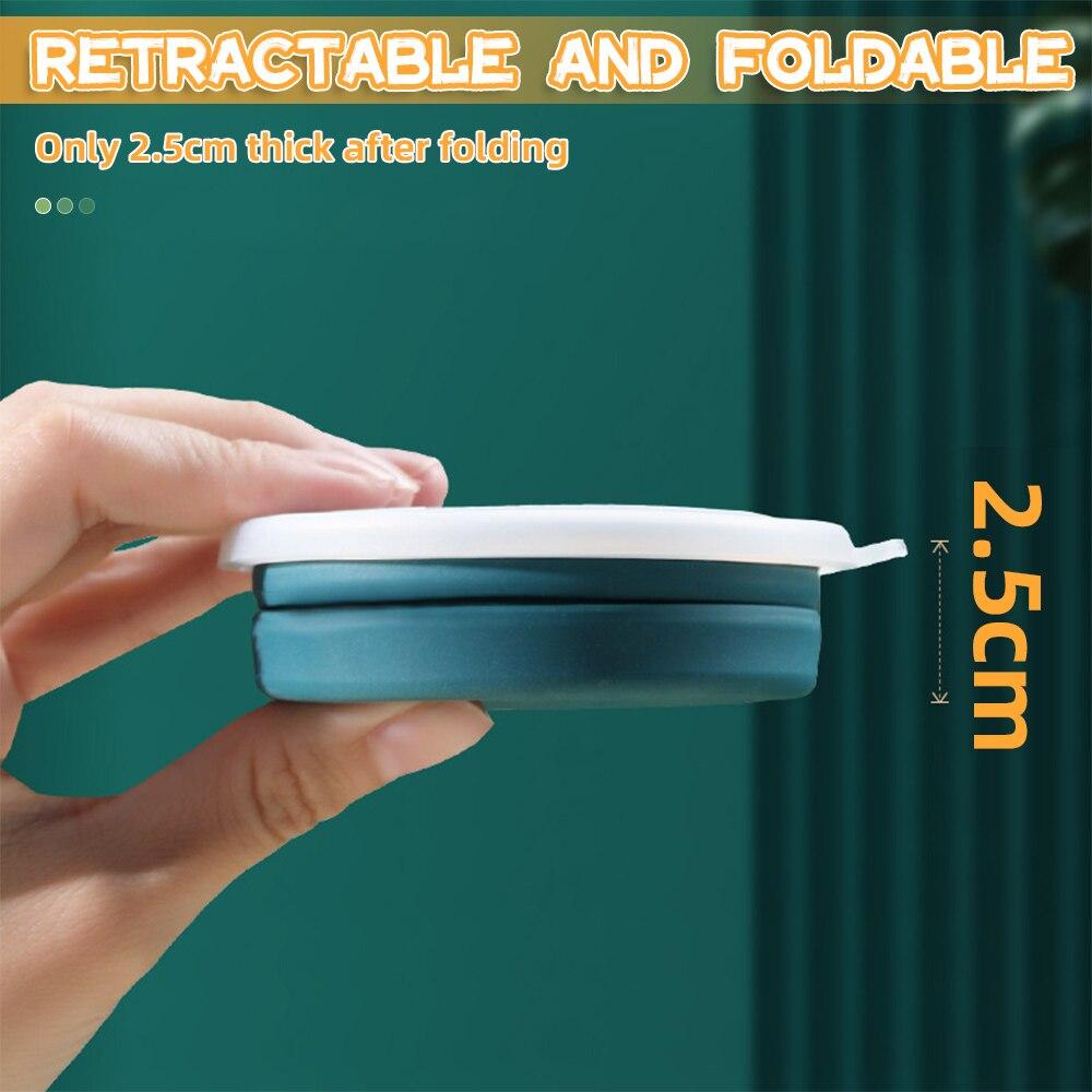 Portable Silicone Foldable Cup With Lanyard Heat Resistant Collapsible Cups Lid Folding Storage Travel Mug For Hot Water
