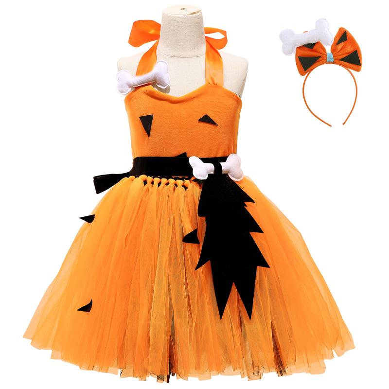

2 шт. костюм на Хэллоуин выступление костюм вечеринка праздничная атмосфера платье повседневное платье принцессы без рукавов повязка на голову аксессуары 2T 90-100cm